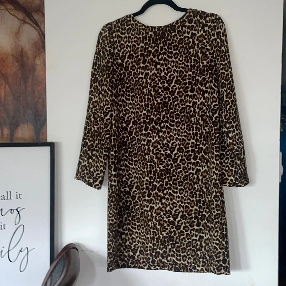 J. Crew Cheetah Leopard Print Crepe Shift Dress